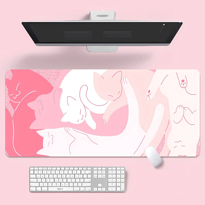Gaming Accessories Very - Kawaii Pink Cat Large Mouse Pad,cute