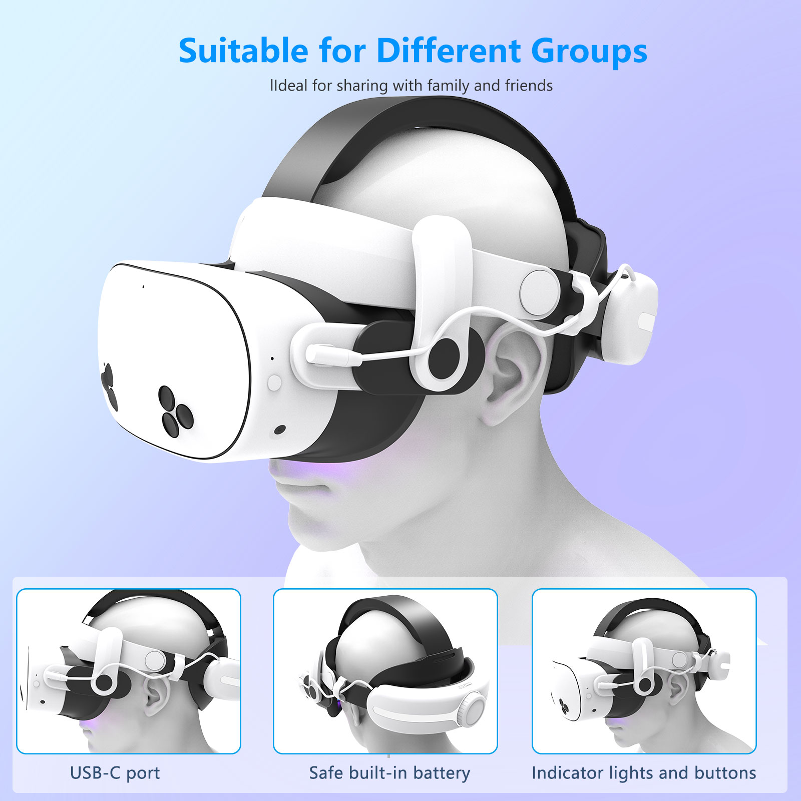 For Quest3S VR Headset 12000mA - Gaming Accessories Headset ulasan dan harga