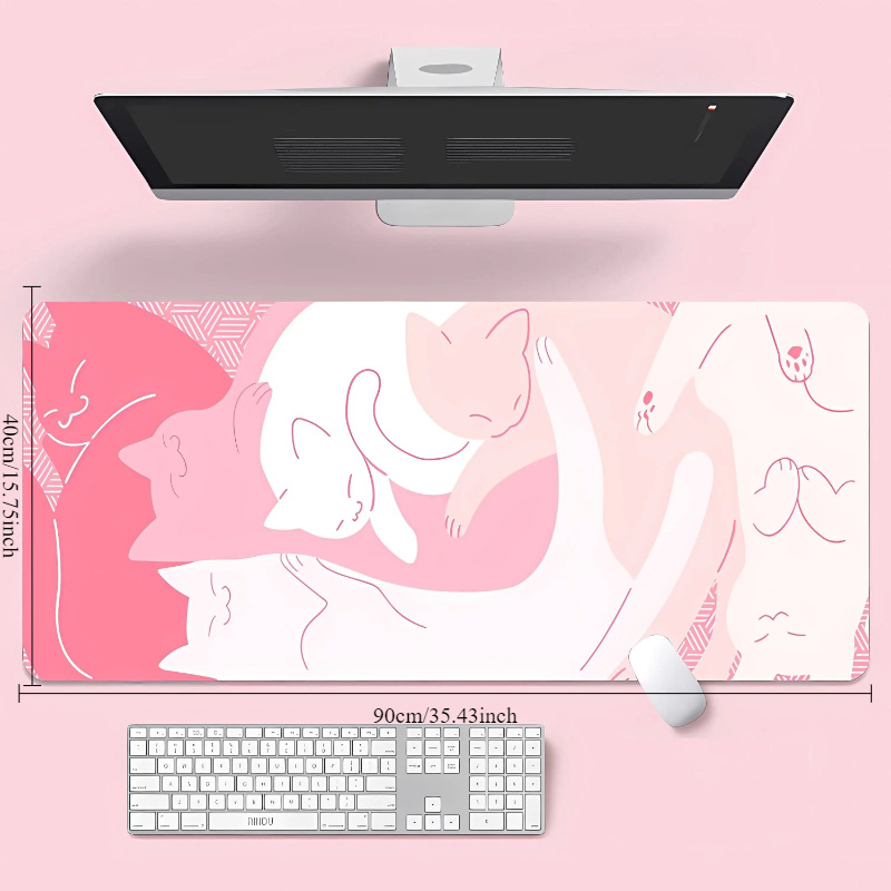 Kawaii Pink Cat Large Mouse Pa - Gaming Accessories Very ulasan dan harga