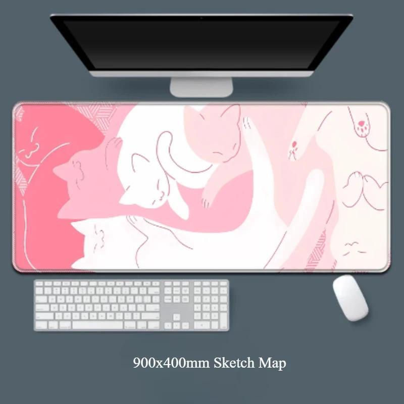 Kawaii Pink Cat Large Mouse Pa - Gaming Accessories Very ulasan dan harga